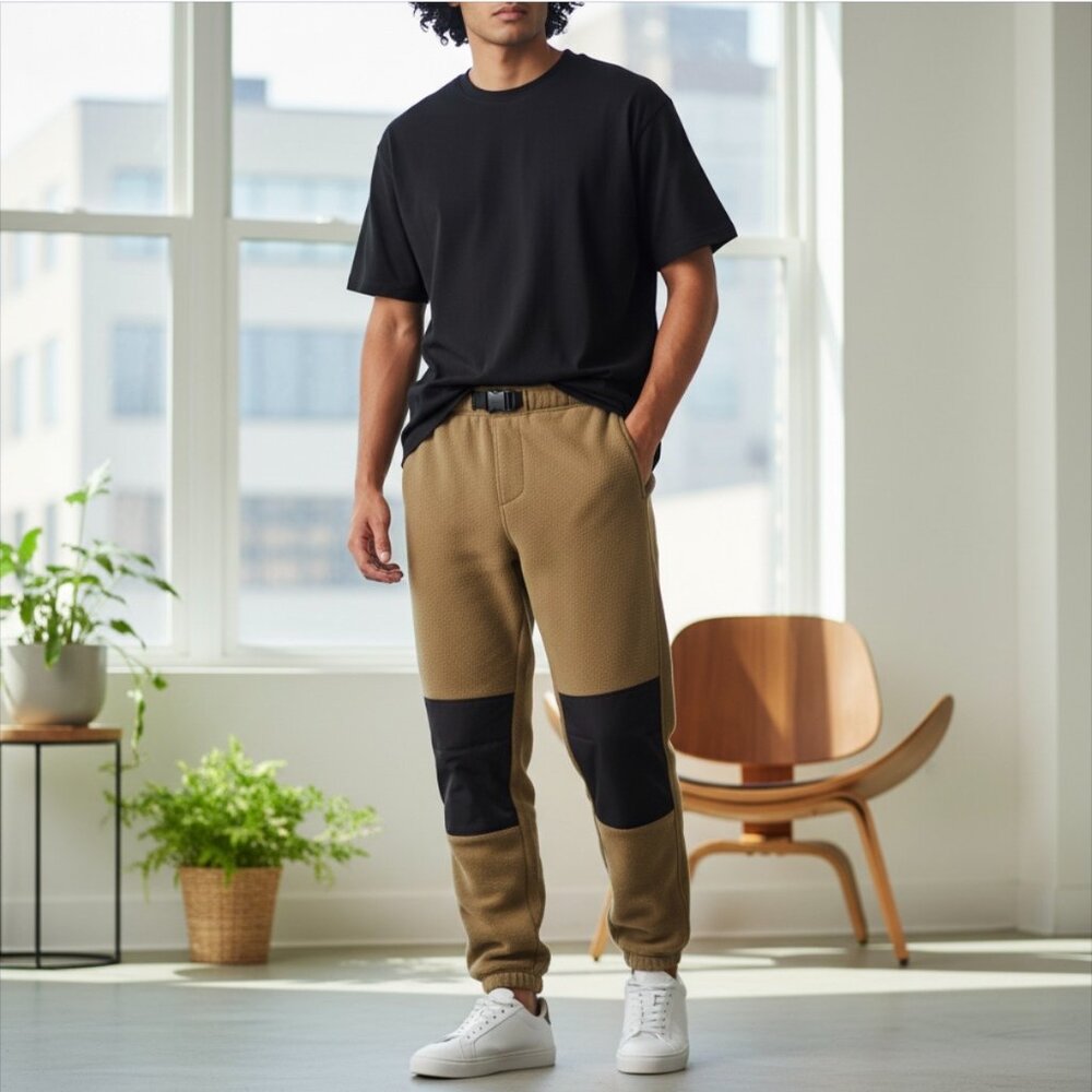 Roark Campover‎ Comfort Tan Belted Stretch Fleece Jogger Pant